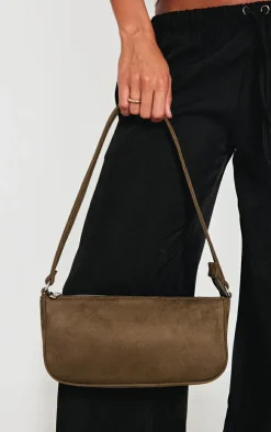 PrettyLittleThing Shoulder Bags*Faux Suede Zip Shoulder Bag