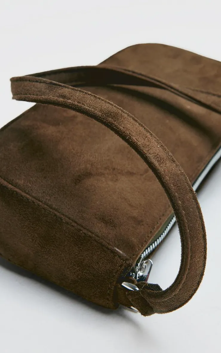 PrettyLittleThing Shoulder Bags*Faux Suede Zip Shoulder Bag