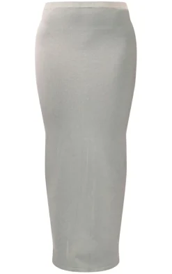 PrettyLittleThing Floaty Knitted Maxi Skirt Khaki