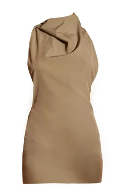 High Neck Cowl Backless Bodycon Dress-PrettyLittleThing Clearance