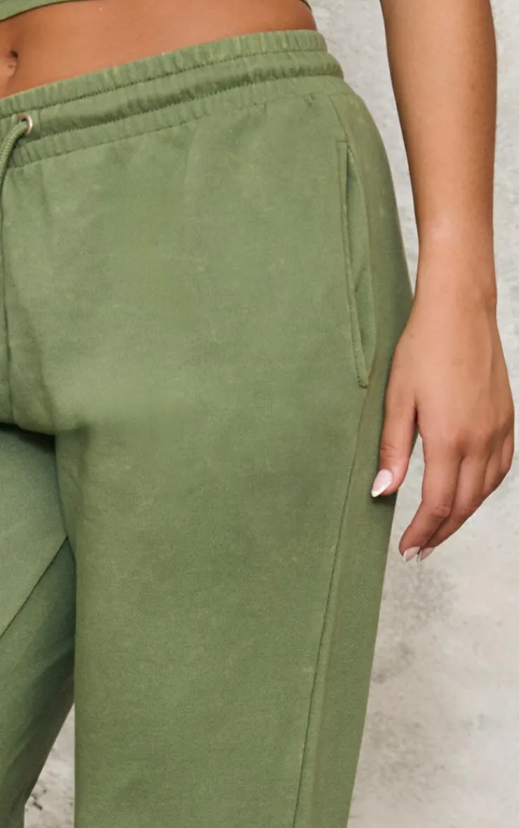 Clearance PrettyLittleThing High Waisted Cuffed Sweatpants Khaki