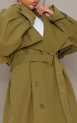 PrettyLittleThing Trench Coats*Hooded Oversized Woven Trench Coat
