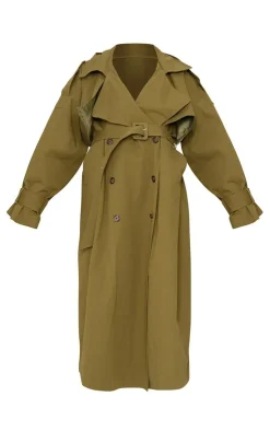 PrettyLittleThing Trench Coats*Hooded Oversized Woven Trench Coat