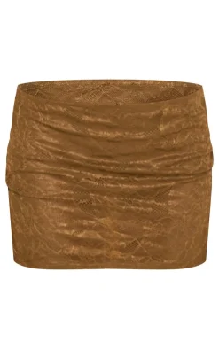 Best PrettyLittleThing Lace Low Rise Mini Skirt Khaki