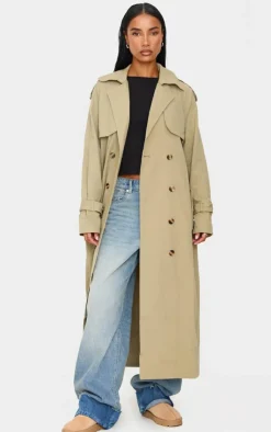 PrettyLittleThing Trench Coats*Panel Detail Belted Trench Coat
