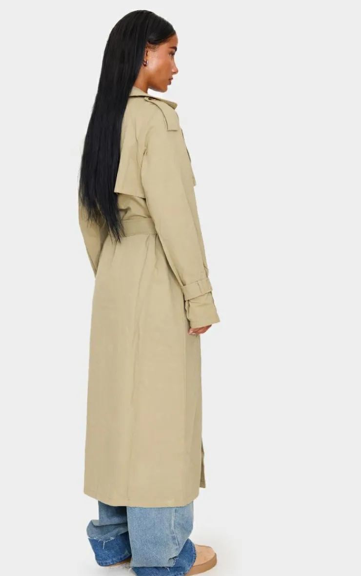 PrettyLittleThing Trench Coats*Panel Detail Belted Trench Coat