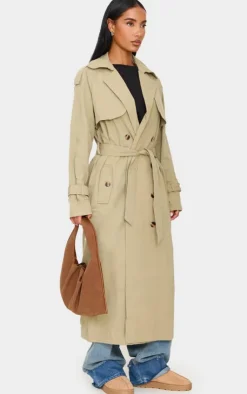 PrettyLittleThing Trench Coats*Panel Detail Belted Trench Coat