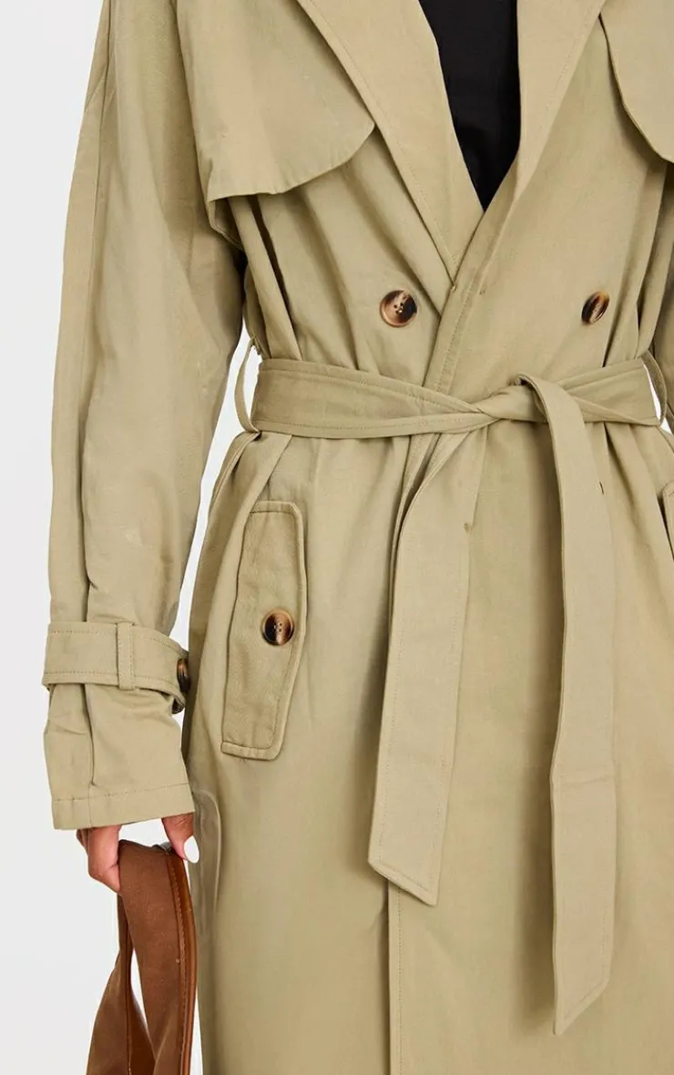 PrettyLittleThing Trench Coats*Panel Detail Belted Trench Coat