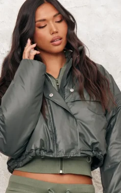 PrettyLittleThing Puffer Jackets*Pocket Detail Lightweight Puffer Jacket