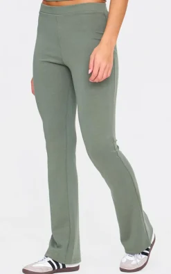 Sale PrettyLittleThing Premium Soft Touch Skinny Flare Pants Khaki