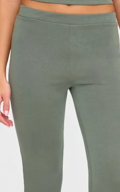 Sale PrettyLittleThing Premium Soft Touch Skinny Flare Pants Khaki