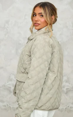 PrettyLittleThing Trench Coats*Quilted Pocket Detail Longline Lightweight Coat