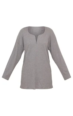 Rib V Bar Shift Dress-PrettyLittleThing New