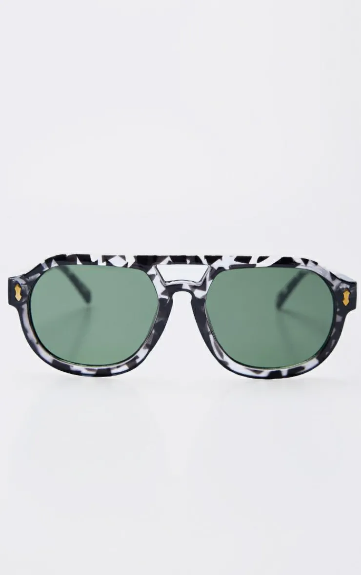 PrettyLittleThing Aviator Sunglasses*Round Frame Bar Aviator Sunglasses