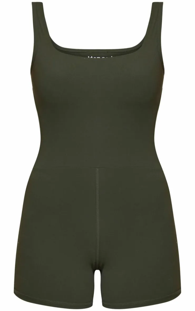 PrettyLittleThing Gym Wear*Sculpt Contrast Stitch Square Neck Unitard
