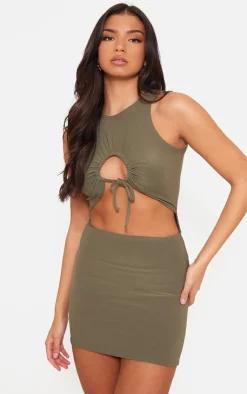 Slinky Cowl Neck Cut Out Bodycon Dress-PrettyLittleThing Outlet