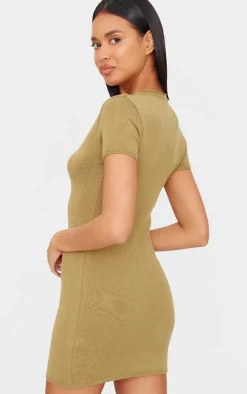 Soft Knit Button Through Mini Dress-PrettyLittleThing Hot