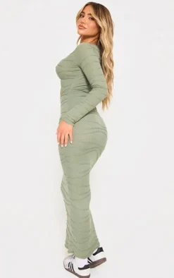 Textured Cut Out Maxi Dress-PrettyLittleThing Outlet
