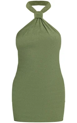 Towelling Knot Halterneck Bodycon Dress-PrettyLittleThing Sale