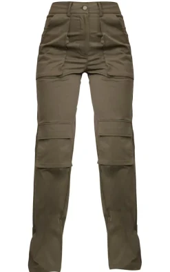 Best PrettyLittleThing Twill Pocket Detail High Waist Cargo Pants Khaki