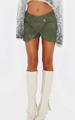 Twill Washed Crossover Mini Skirt-PrettyLittleThing Discount