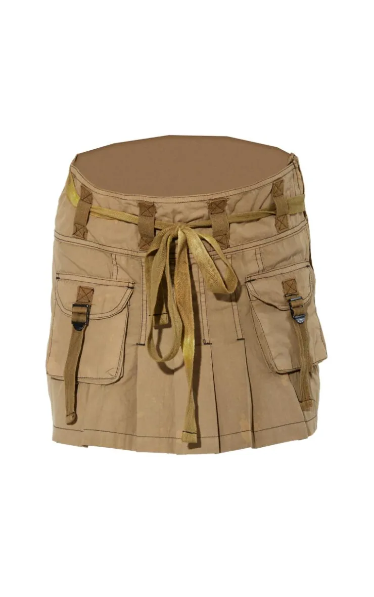 Washed Pleated Cargo Mini Skirt-PrettyLittleThing Clearance