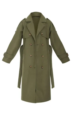 PrettyLittleThing Wool Coats*Wool Look Oversized Double Breasted Military Trim Coat