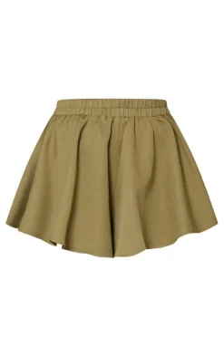 Hot PrettyLittleThing Woven Floaty Shorts Khaki