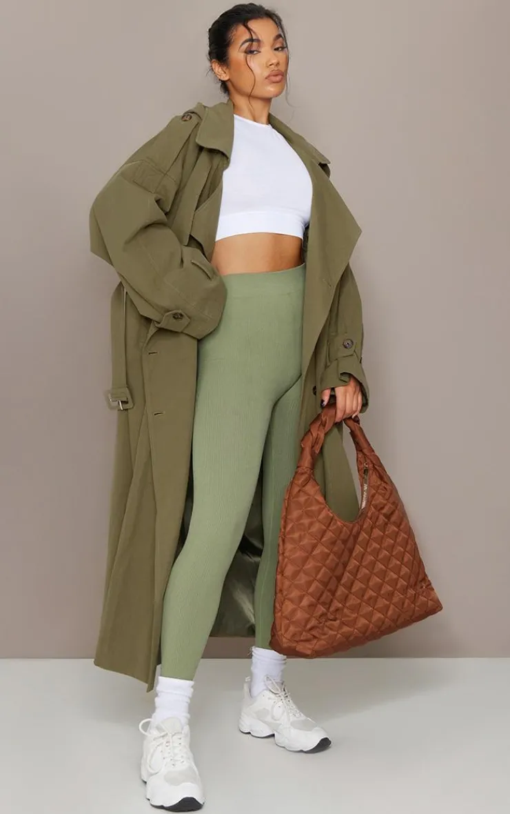 PrettyLittleThing Trench Coats*Woven Hooded Oversized Trench Coat