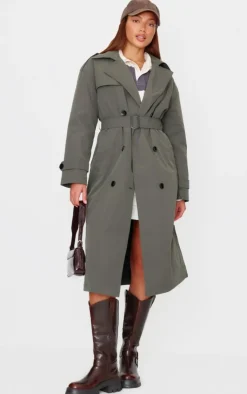 PrettyLittleThing Trench Coats*Woven Quilted Lining Trench Coat