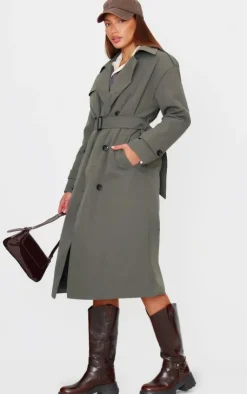 PrettyLittleThing Trench Coats*Woven Quilted Lining Trench Coat