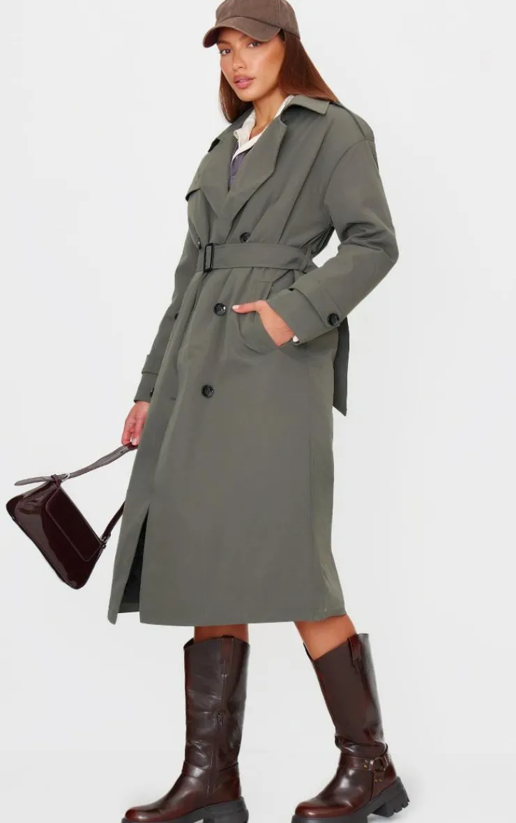 PrettyLittleThing Trench Coats*Woven Quilted Lining Trench Coat