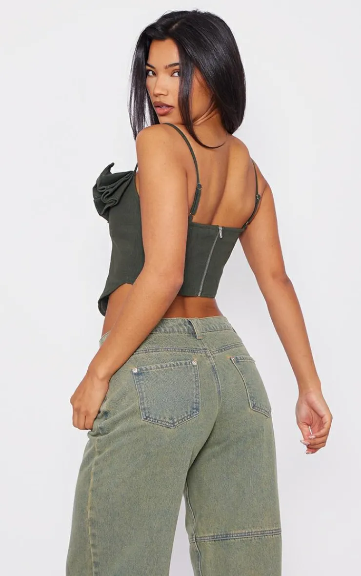 PrettyLittleThing Corsets*Woven Ruffle Bust Corset
