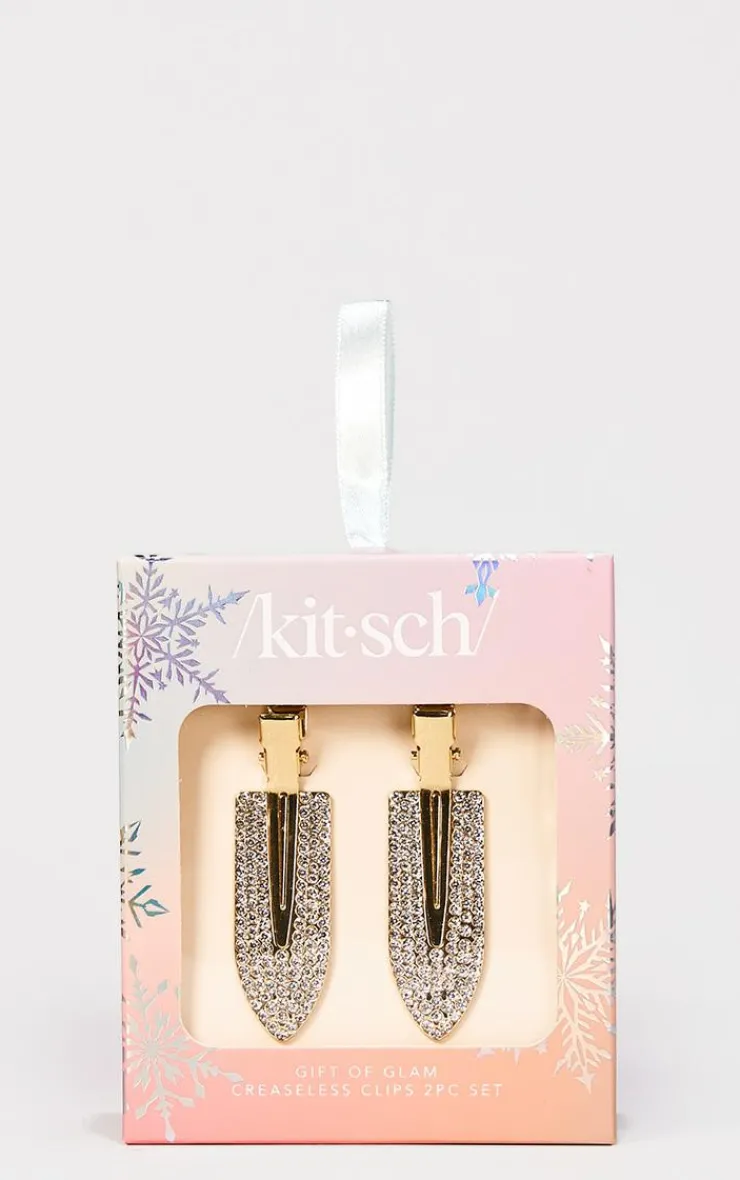 PrettyLittleThing Hair Tools*Kitsch Gift Of Glam Creaseless Clips 2Pc Set