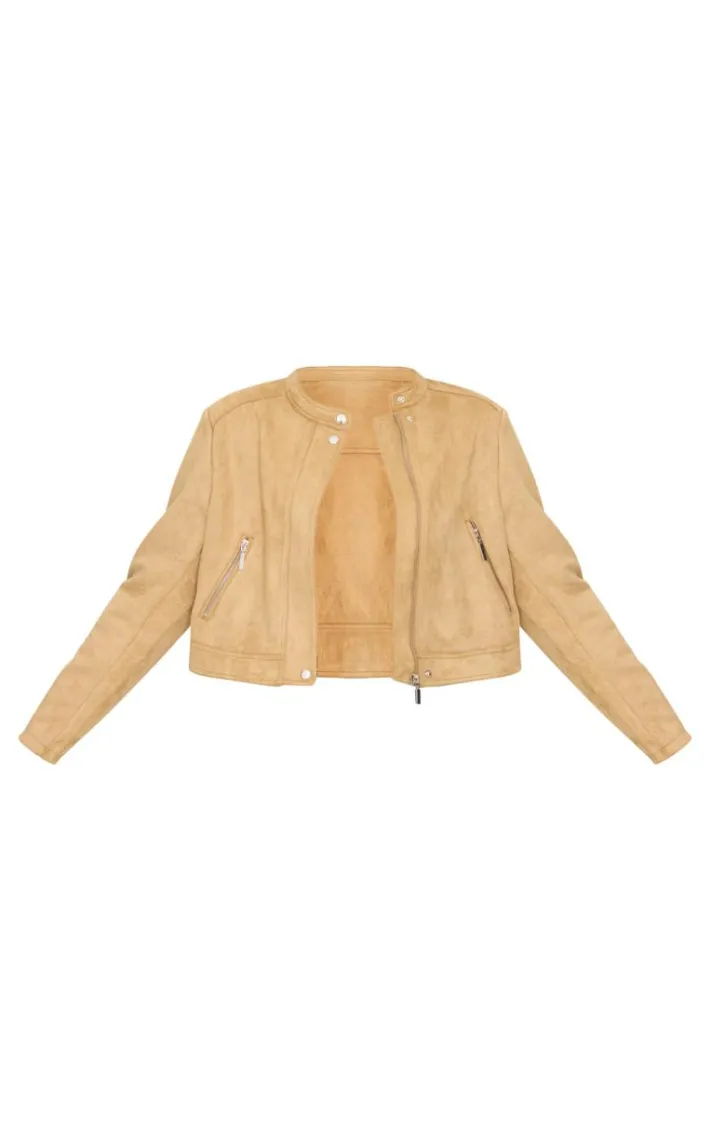 Latte Faux Suede Boxy Jacket