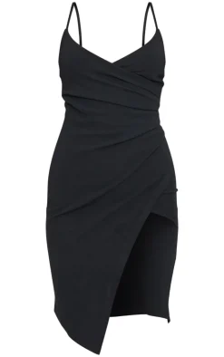 Lauriell Wrap Front Crepe Midi Dress-PrettyLittleThing Hot