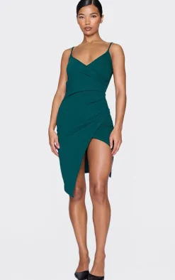 Lauriell Wrap Front Midi Dress-PrettyLittleThing Outlet
