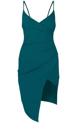 Lauriell Wrap Front Midi Dress-PrettyLittleThing Outlet