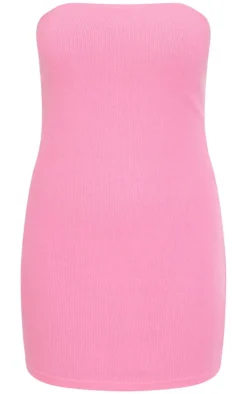 & Bright Pink 2 Pack Rib Bandeau Bodycon Dress-PrettyLittleThing Outlet