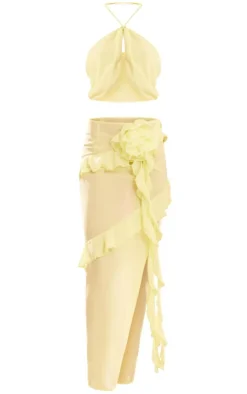 Chiffon Cut Out Rose Applique Drape Maxi Dress-PrettyLittleThing Discount