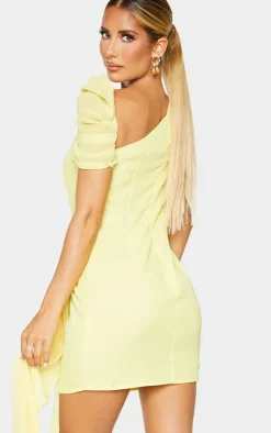 Chiffon One Shoulder Draped Bodycon Dress-PrettyLittleThing Sale