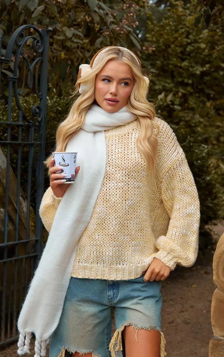 PrettyLittleThing Oversized Sweaters*Chunky Marl Knit Crew Neck Oversized Sweater