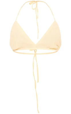 PrettyLittleThing Crinkle Texture Strappy Bralette Lemon