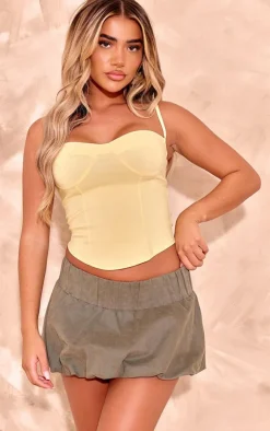 Curved Hem Bengaline Corset-PrettyLittleThing Best