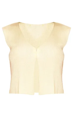 PrettyLittleThing Sleeveless Tops*Filigree Knit Hook And Eye Vest