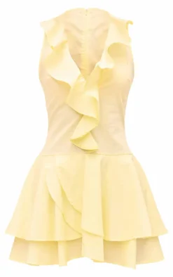 Frill Detail Plunge Shift Dress-PrettyLittleThing Best