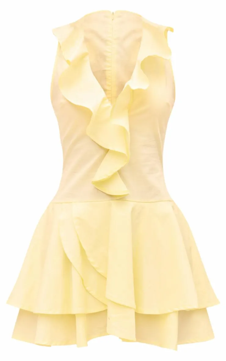 Frill Detail Plunge Shift Dress-PrettyLittleThing Best