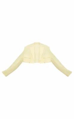Lemon Pocket Detail Super Cropped Blazer