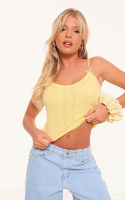 PrettyLittleThing Camisole*Pointelle Bow Detail Cami Top