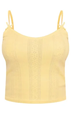 PrettyLittleThing Camisole*Pointelle Bow Detail Cami Top